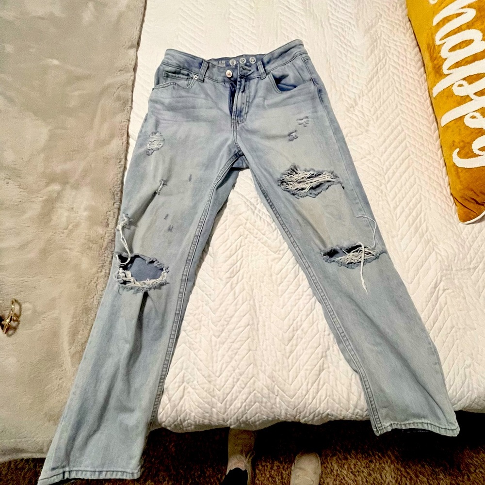 Rewash Light Blue Distressed Flare Jeans